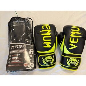 Venum Challenger Boxing Gloves 14oz Black Neon Green Training Series